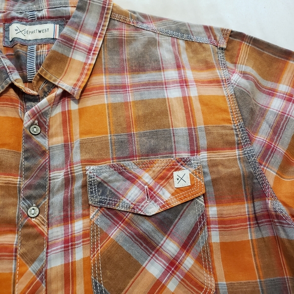 NEW ..W-DEPART WEST...PLAID LONG SLEEVE BUTTON UP SHIRT...SIZE:L - Picture 5 of 9